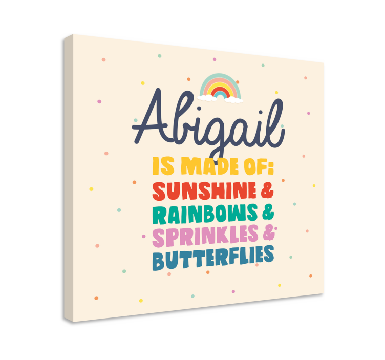Made of sunshine and rainbows custom canvas - TenStickers