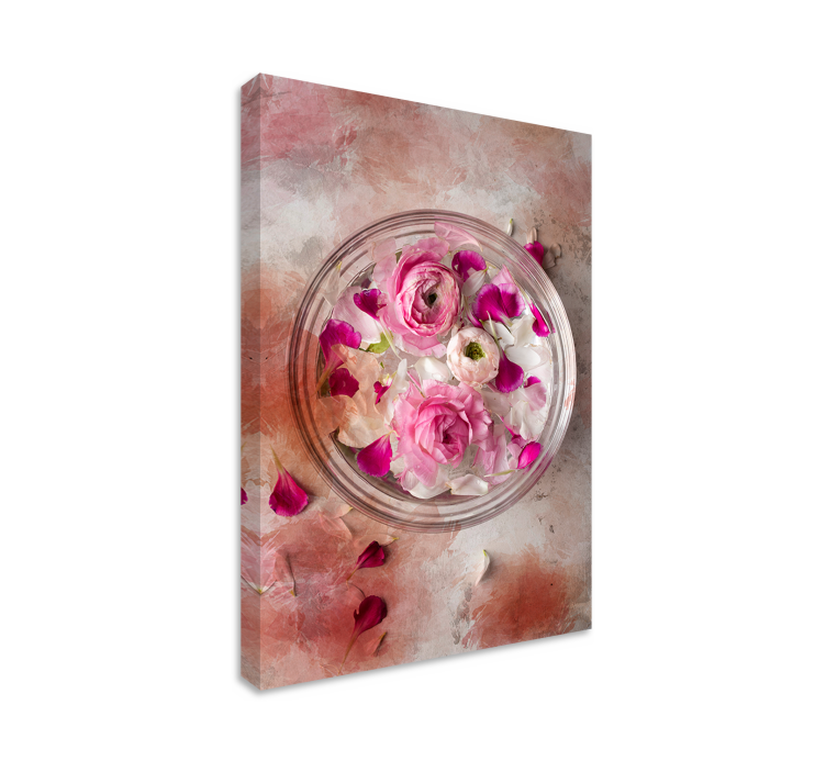 Bowl Blooms Painting Flowers  canvas - TenStickers