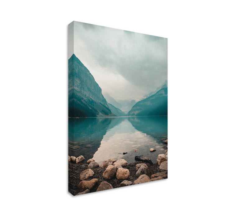 Serene Lake Mountain View landscape canvas - TenStickers