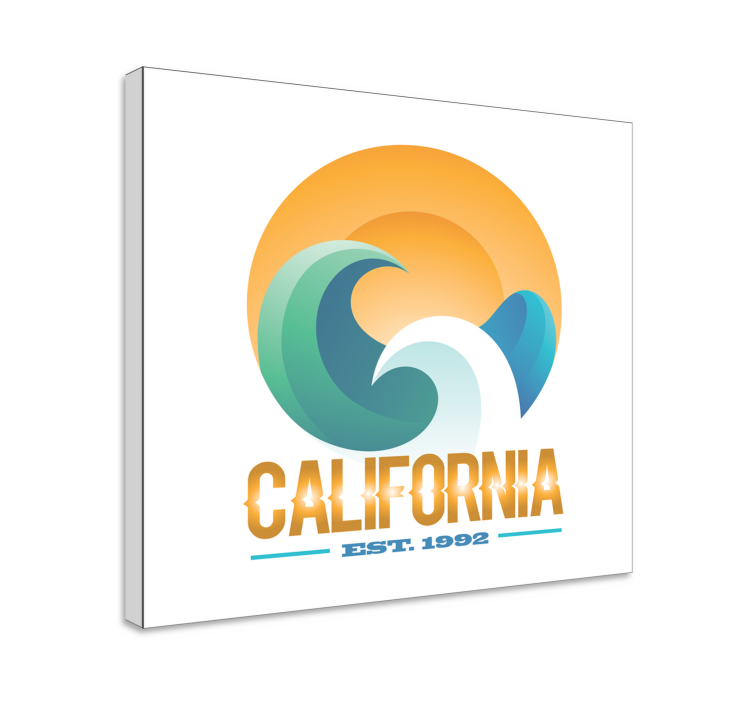 California Surfing Emblem nautical canvas art - TenStickers