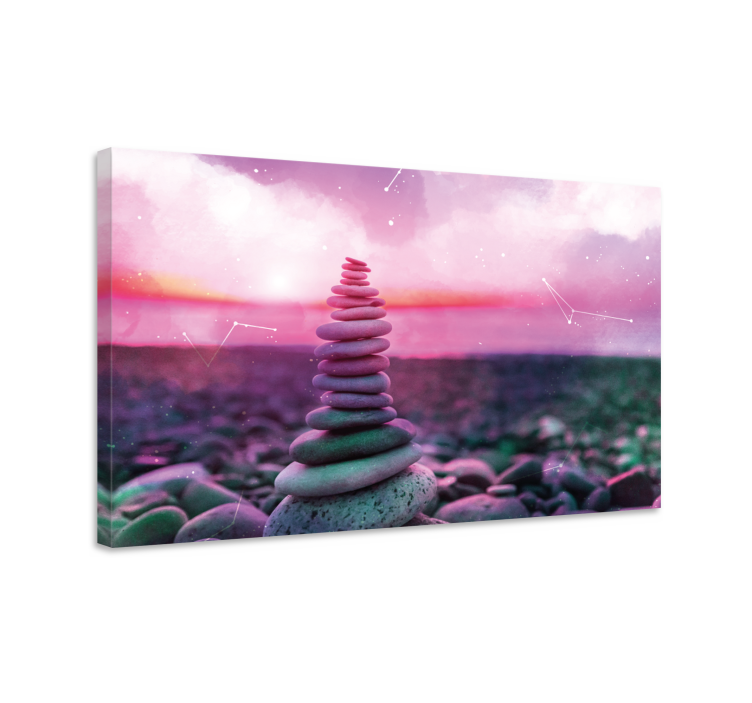 Zen canvas art stacked stone balance - TenStickers