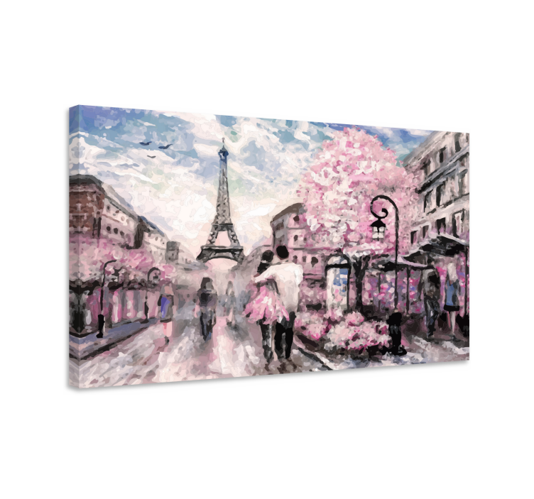 Personas parejas en París people canvas print - TenStickers