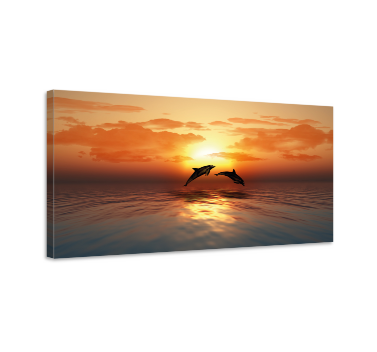 3D Jumping Dolphins canvas prints - TenStickers