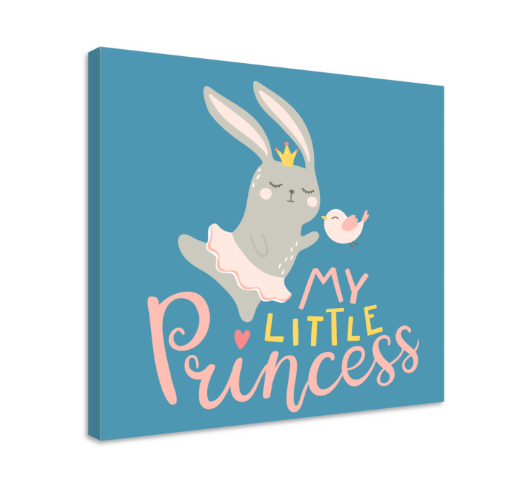 Stag canvas cute bunny princess art print - TenStickers