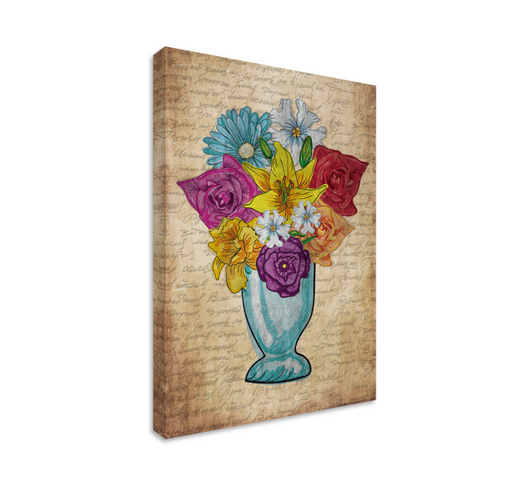 Vase of Flowers elegant canvas - TenStickers