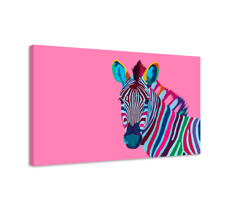 Animal canvas wall art vibrant zebra image - TenStickers