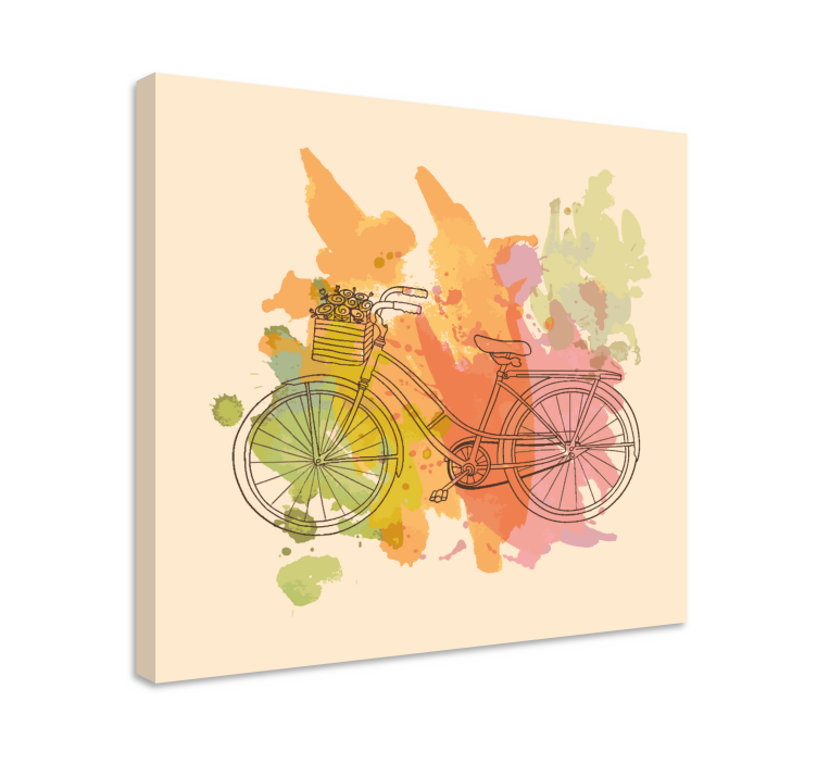 Quote canvas bicycle with basket - TenStickers