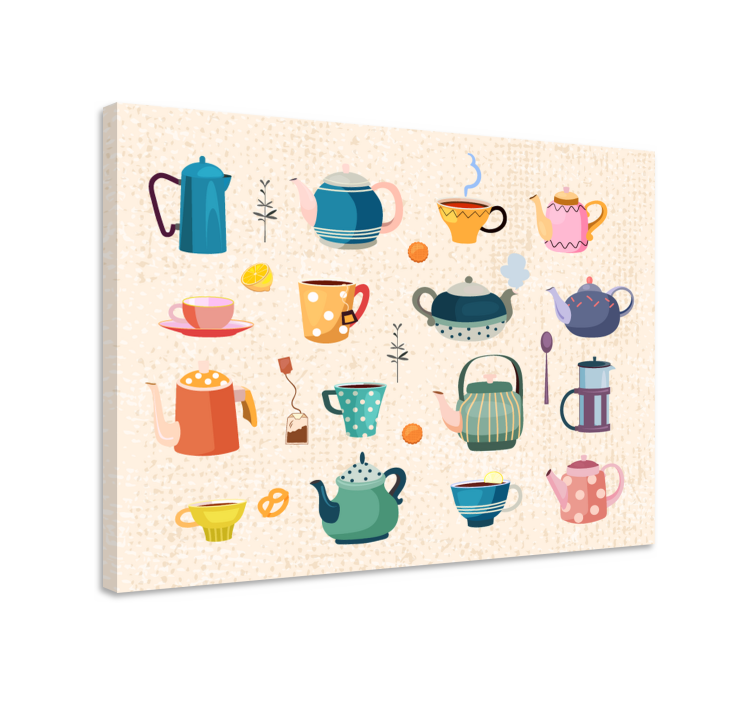 Charming Tea Collection quote canvas - TenStickers