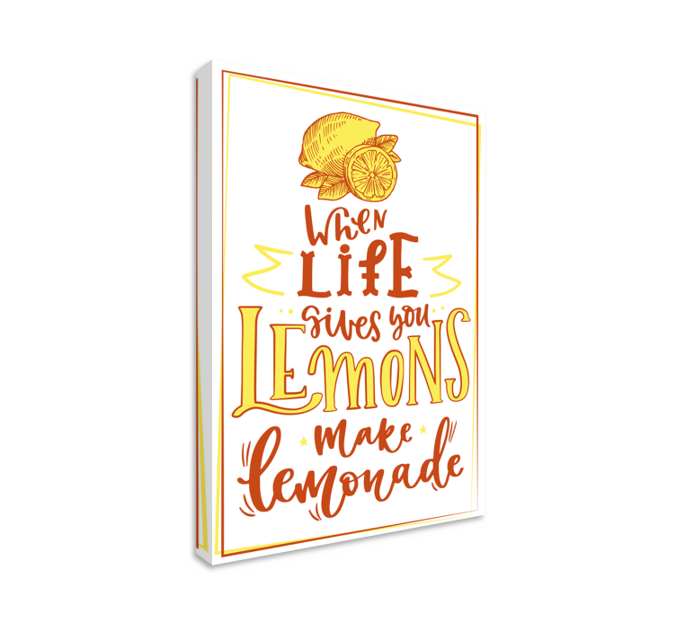 Lemon sketch quote fruit canvas - TenStickers