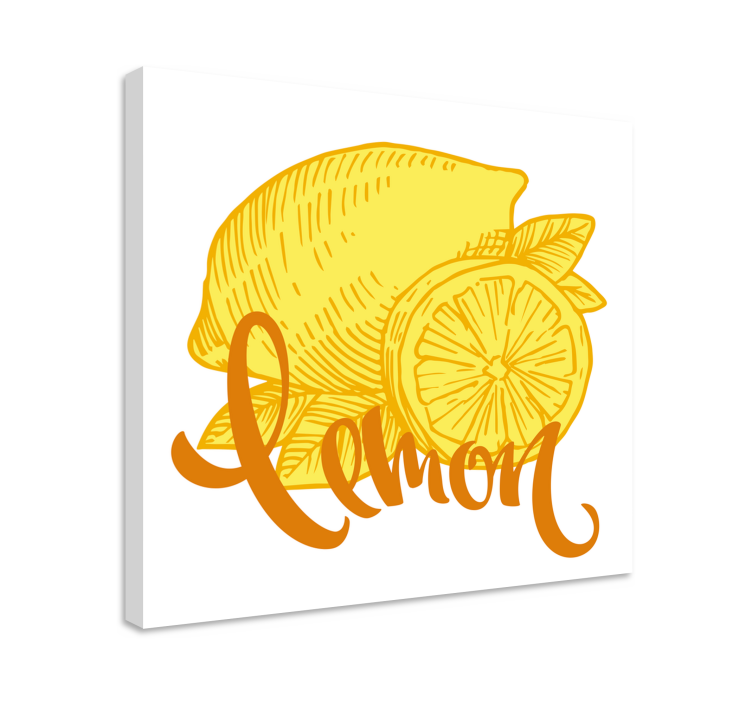 Fruit canvas wall art lemon slice - TenStickers