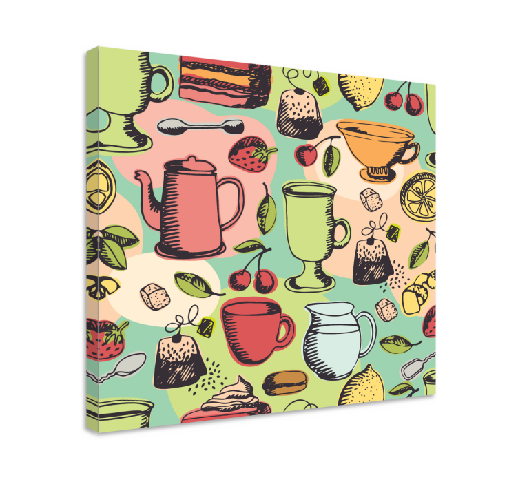 Fruit canvas wall art colorful kitchen containers - TenStickers