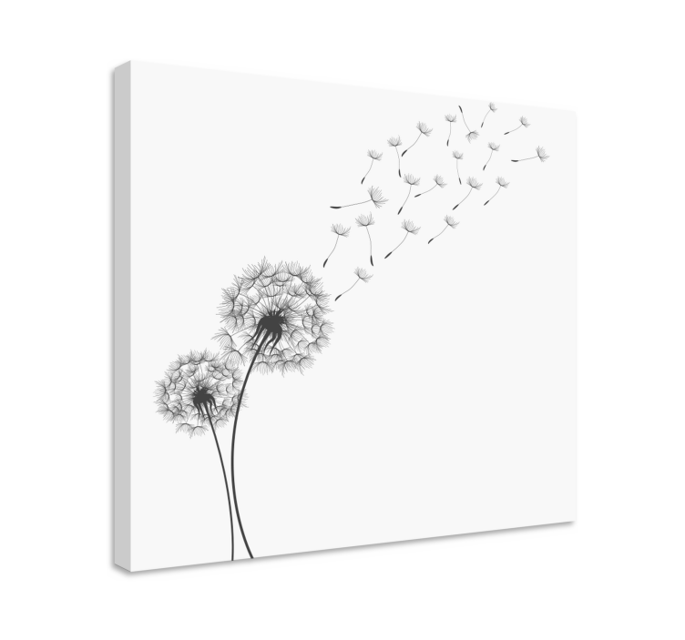 Flowers canvas dandelion seeds in the wind - TenStickers