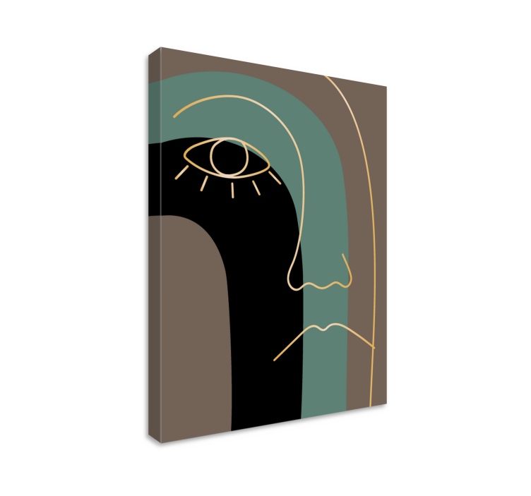 Minimalist Face Outline abstract wall art  1 - TenStickers