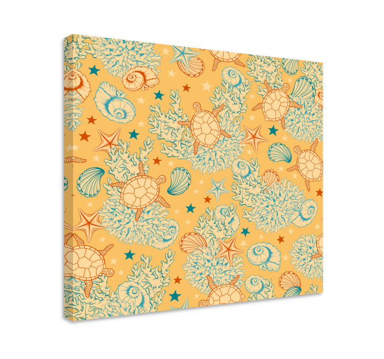 Nautical canvas art sea turtle design - TenStickers
