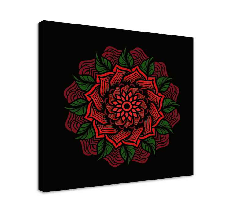Flowers canvas floral mandala art print - TenStickers
