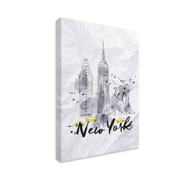 New York Skyline Illustration cityscape wall art - TenStickers