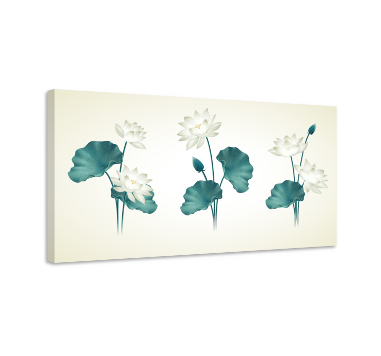 Lotus flower headboard canvas print - TenStickers