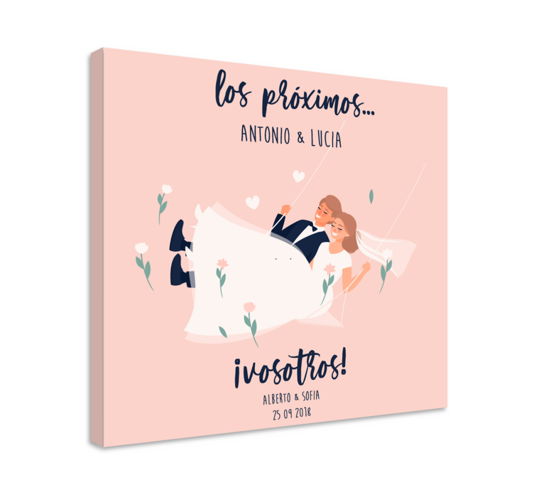Next married Wedding wall art canvas - TenStickers