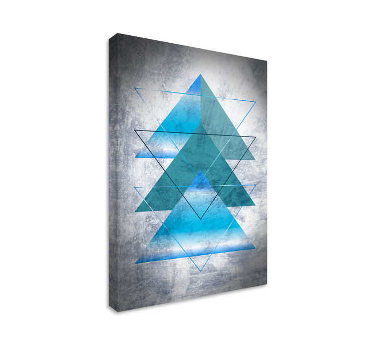 Geometric canvas in blue shapes - TenStickers