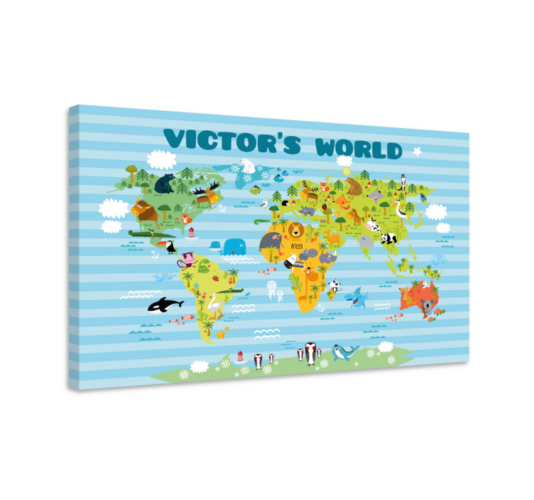 Animal Adventure Map world map wall art - TenStickers