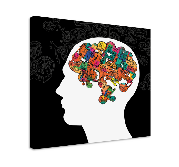 Abstract wall art 1 colorful mechanical brain - TenStickers