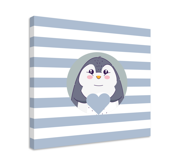 Cocktail canvas cute penguin embrace - TenStickers