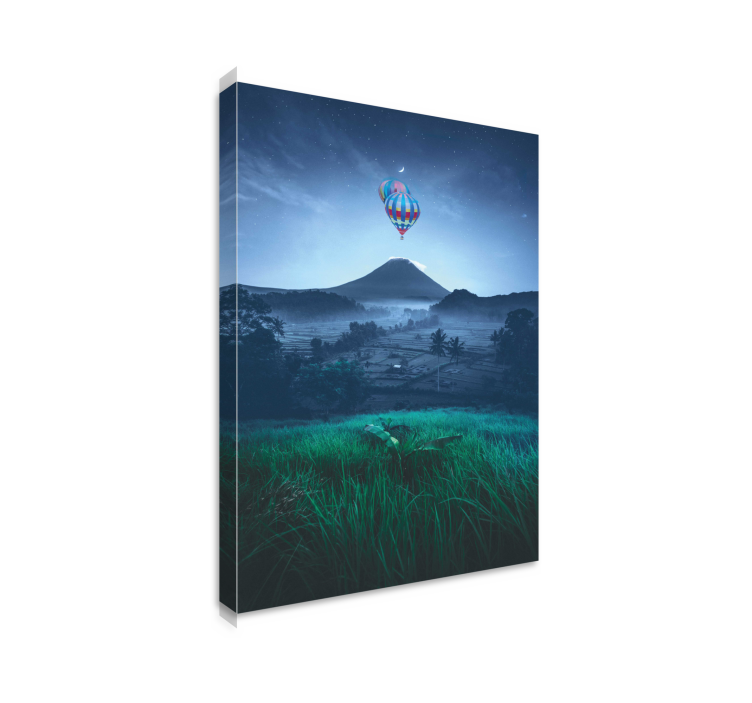 Landscape canvas balloon above mountain - TenStickers