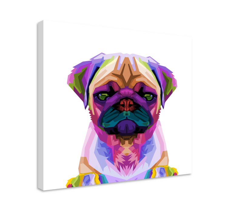 Pop art pug dog canvas prints - TenStickers