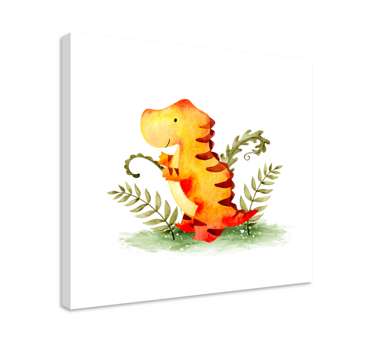 Dinosaur canvas wall art charming baby dinosaur - TenStickers
