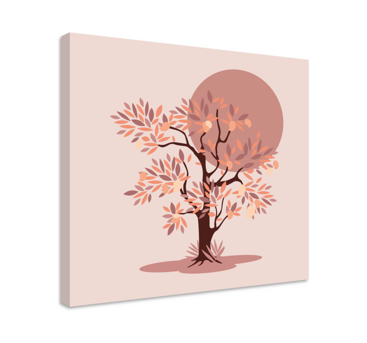Tree canvas wall art autumn tree silhouette - TenStickers