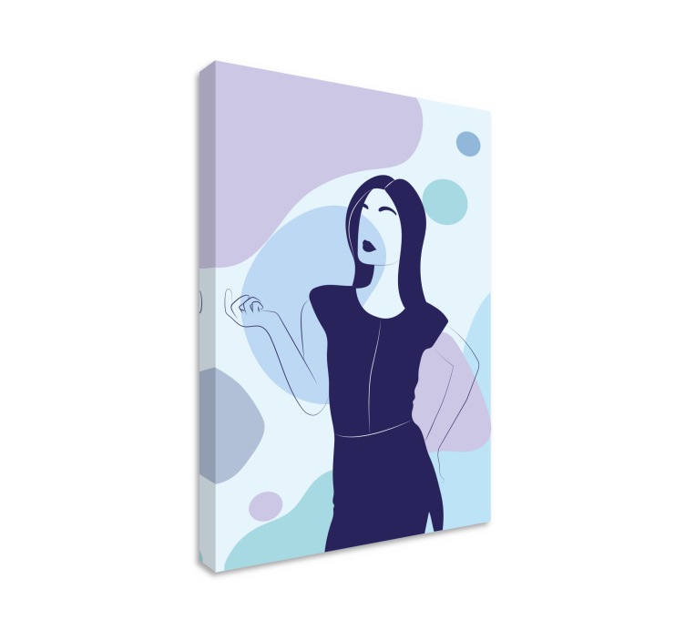 Stylized woman gesture people canvas - TenStickers