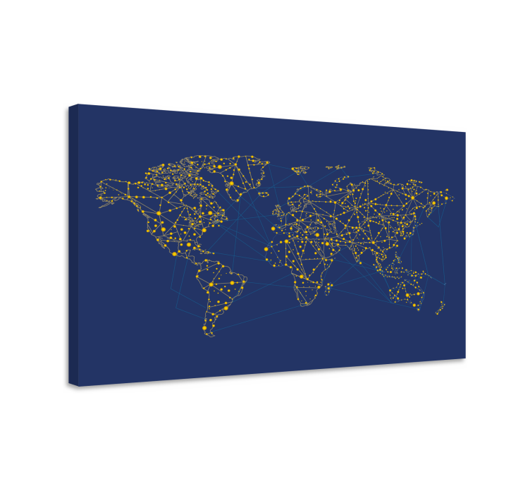 World map wall art network design - TenStickers