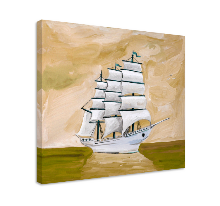 Cityscape wall art sailing ship - TenStickers