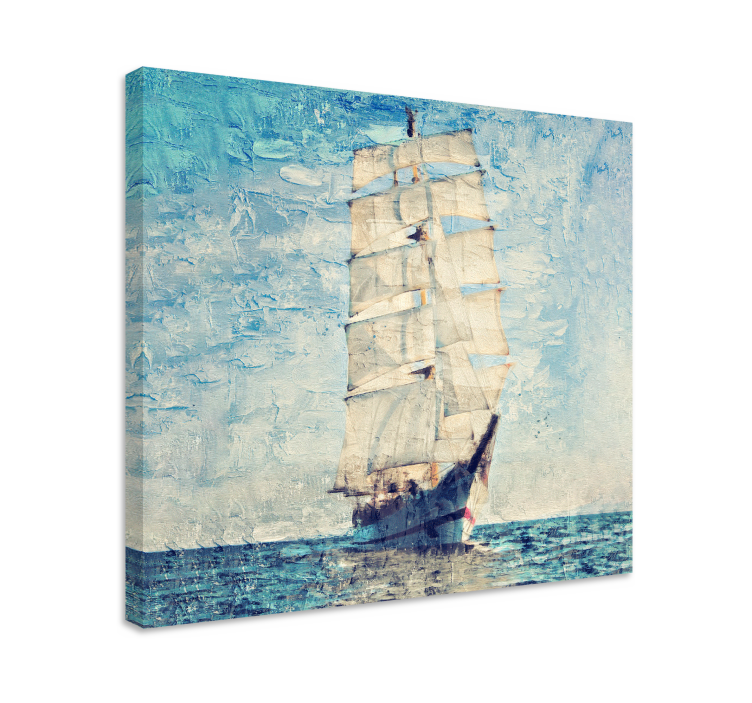 Original painting boat Nautical canvas print - TenStickers