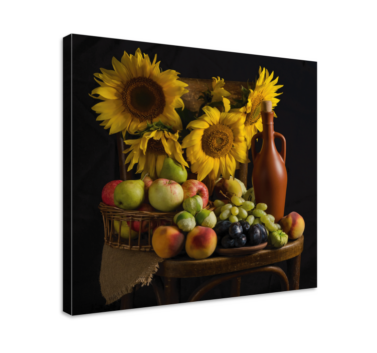 Flowers canvas sunflowers and fruits - TenStickers