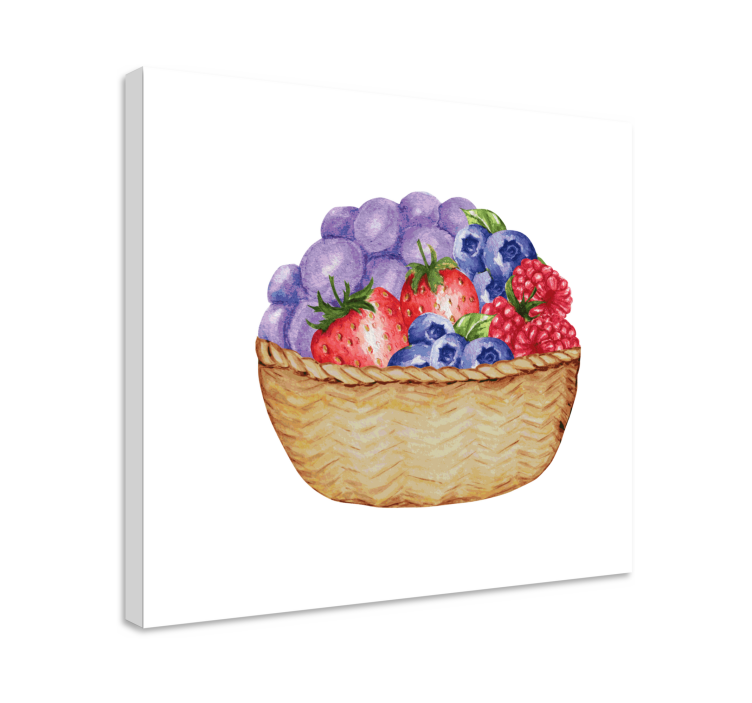 Fruit canvas wall art bountiful fruit basket - TenStickers