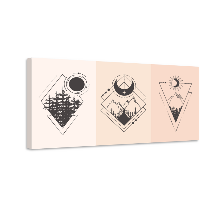 Geometric canvas mountain emblem art - TenStickers