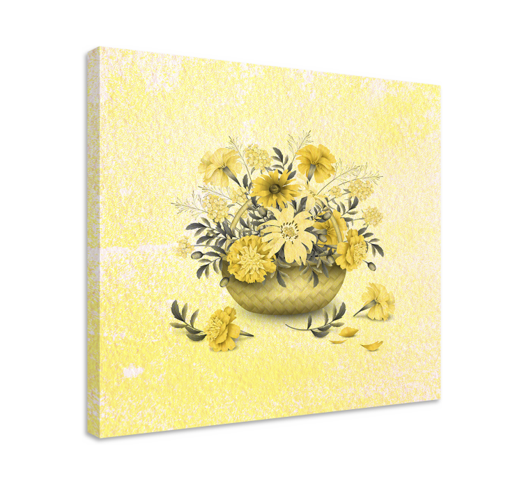 Yellow delicate flower canvas - TenStickers