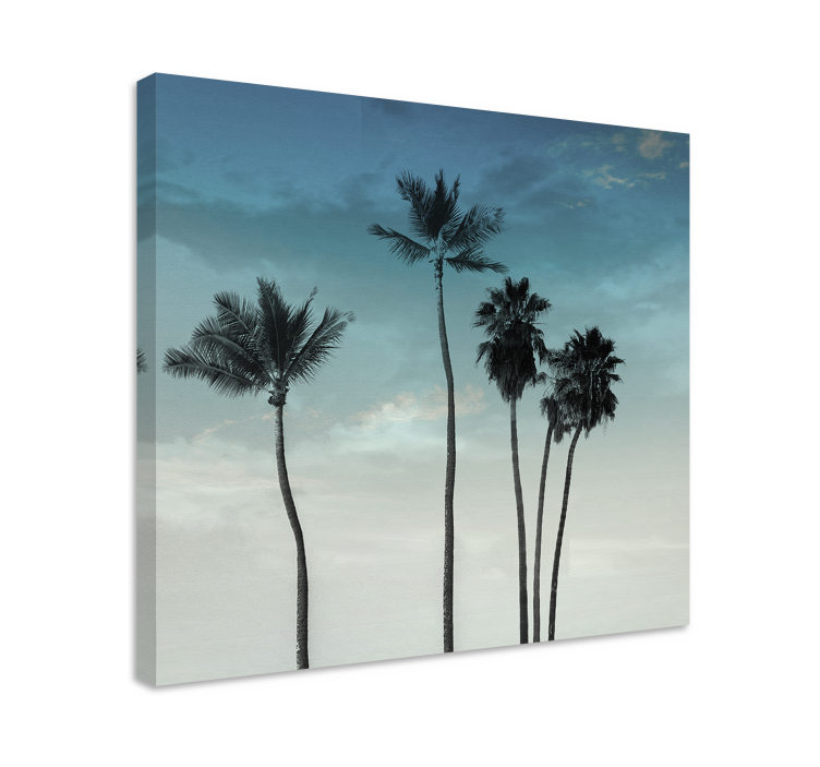 Tree canvas wall art palm tree silhouettes - TenStickers