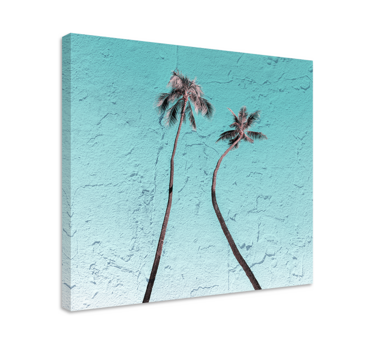 Flowers canvas elegant palm trees - TenStickers