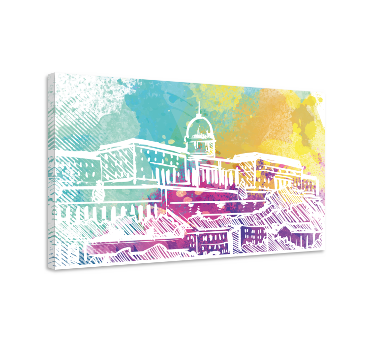 Cityscape wall art historic architecture landscape - TenStickers