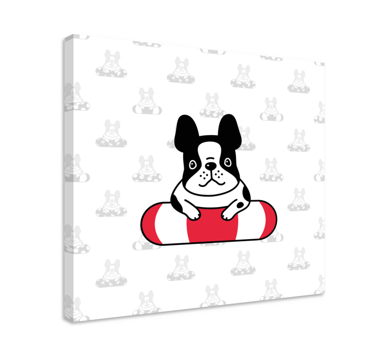 Dog wall art cute french bulldog painting - TenStickers