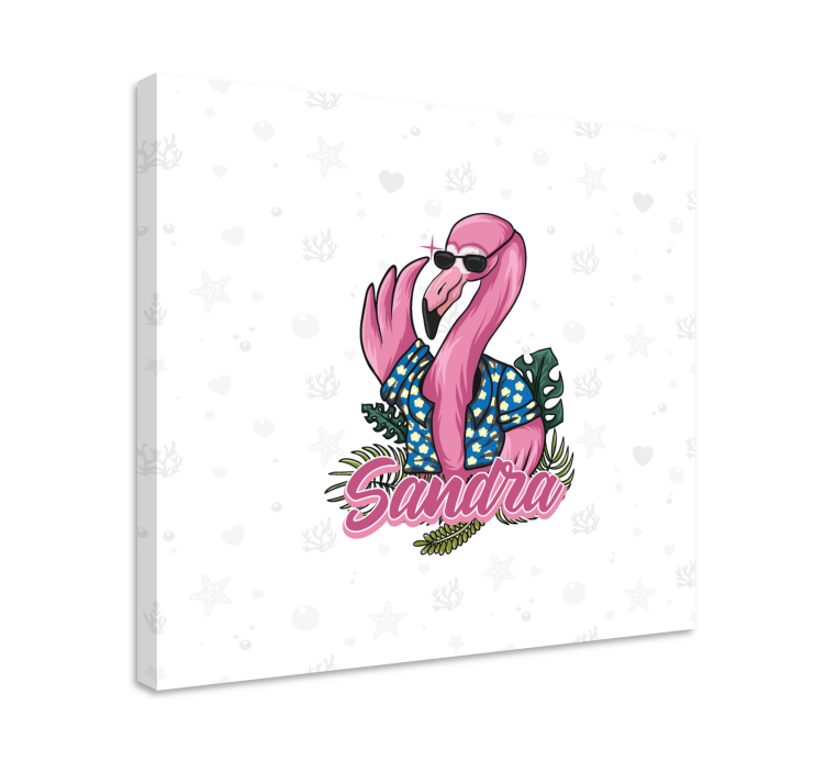 Animal canvas wall art cool flamingo vibe - TenStickers