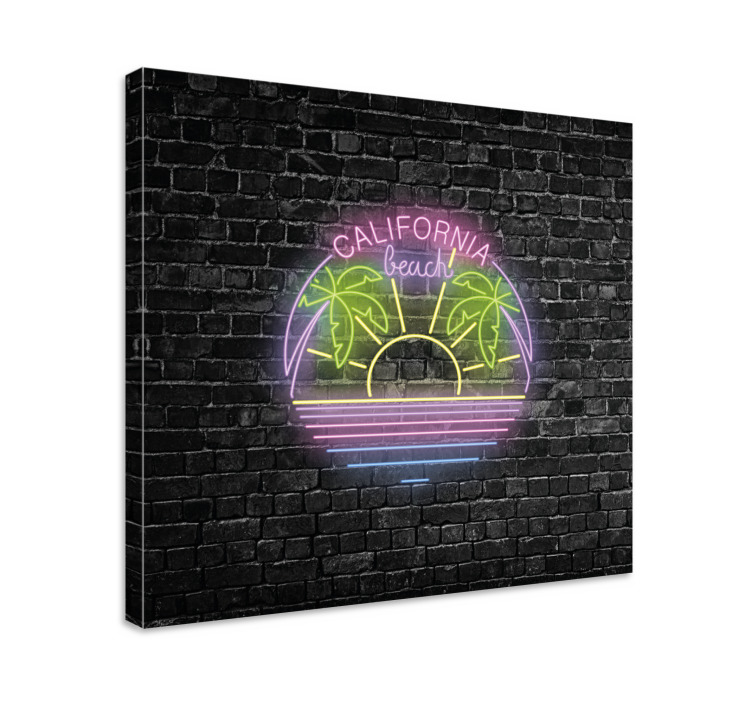 Cityscape wall art california beach neon lights - TenStickers