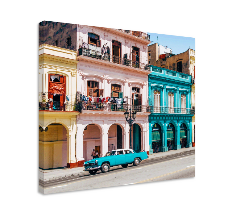 Cityscape wall art colorful streets of havana - TenStickers