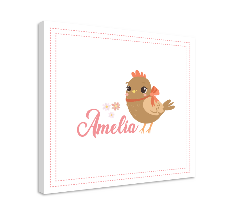 Animal canvas wall art cute bird design - TenStickers