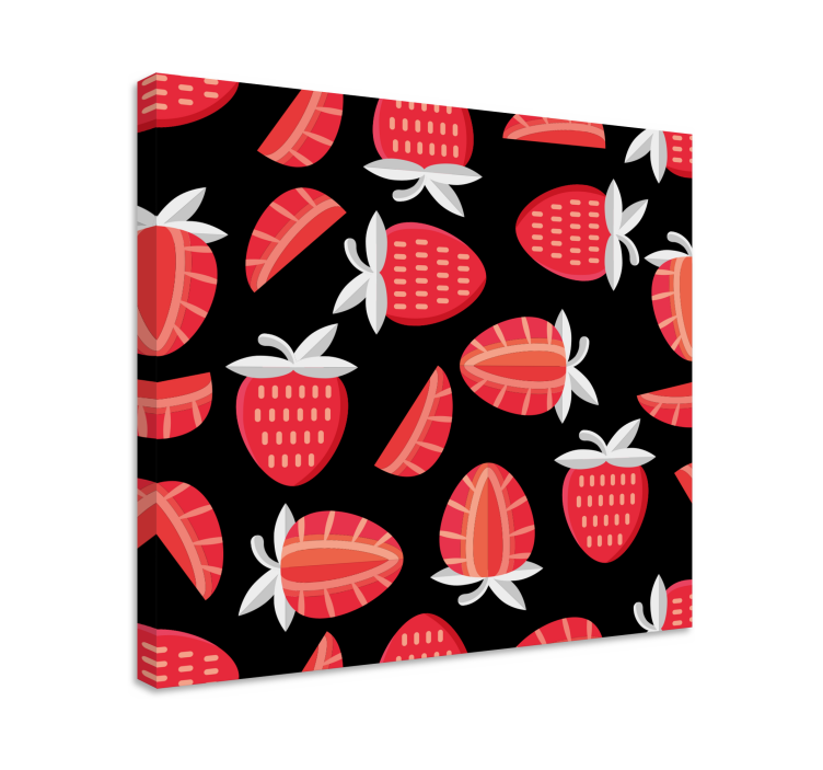 Fruit canvas wall art strawberry design - TenStickers