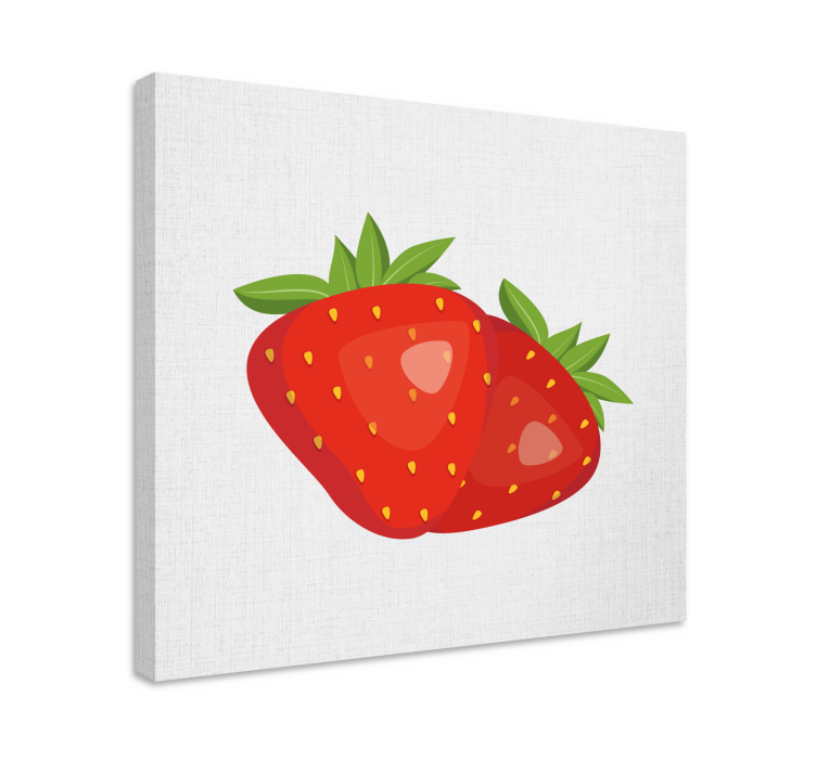 Juicy Strawberries fruit canvas wall art - TenStickers
