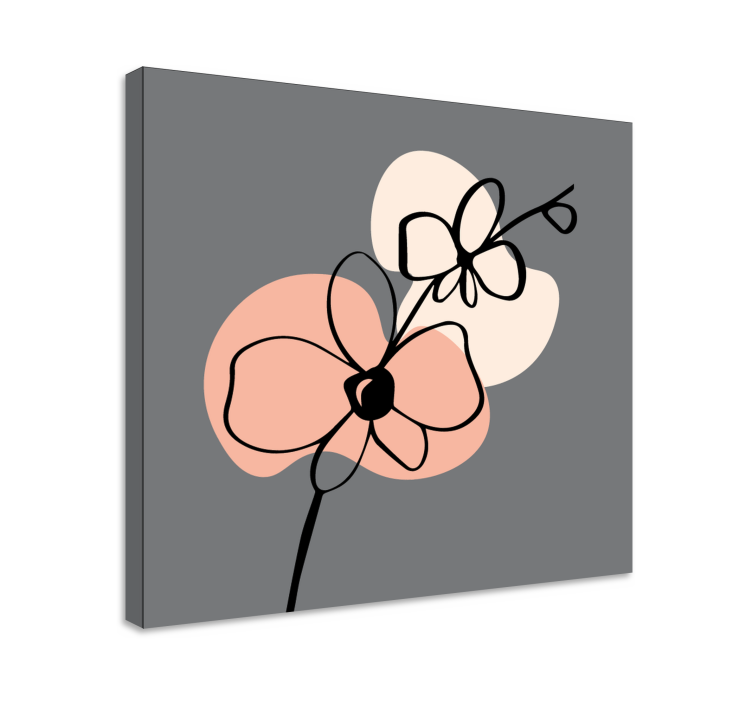 Flowers canvas with abstract floral forms - TenStickers