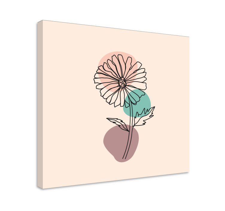 Flowers canvas single flower outline art - TenStickers